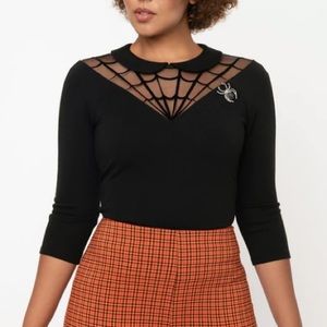 Unique Vintage Spider Web Halloween Top